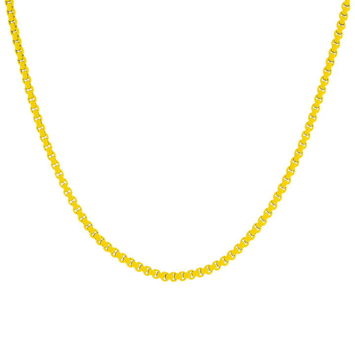 Yellow / 2.5 MM Colored Enamel Rope Chain Necklace - Adina Eden's Jewels