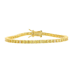 Yellow Yellow Pave Accented Colored Tennis Bracelet - Adina Eden's Jewels