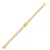 Yellow CZ Colored Baguette Chain Link Bracelet - Adina Eden's Jewels