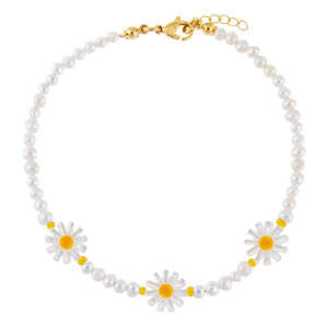  Pastel Daisy Beaded Anklet - Adina Eden's Jewels