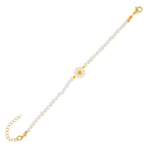 Yellow Pastel Daisy Beaded Bracelet - Adina Eden's Jewels