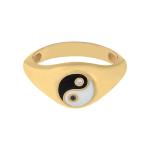  Enamel Yin & Yang Ring - Adina Eden's Jewels