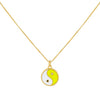 Neon Yellow Enamel Yin & Yang Necklace - Adina Eden's Jewels