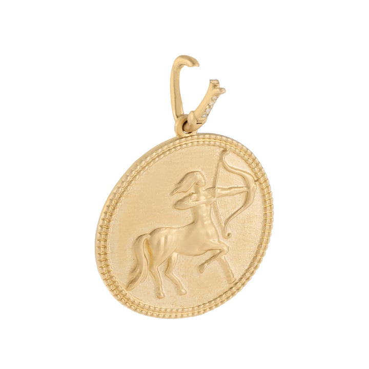  Diamond Warrior Coin Charm 14K - Adina Eden's Jewels