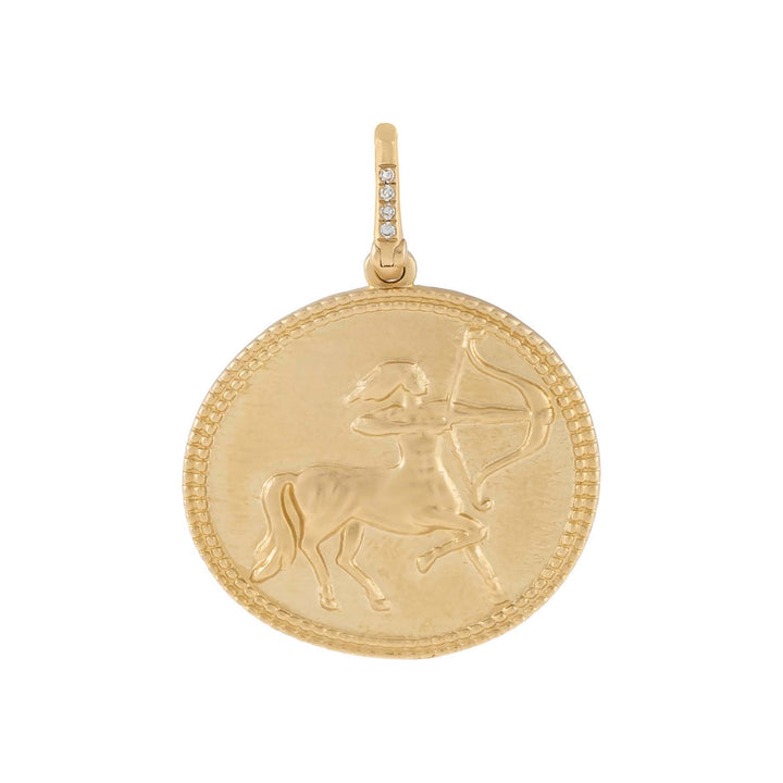 14K Gold Diamond Warrior Coin Charm 14K - Adina Eden's Jewels