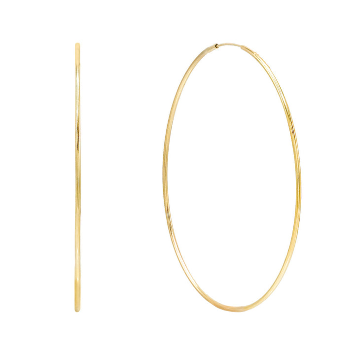 14K Gold / 55 MM Large Endless Hoop Earring 14K - Adina Eden's Jewels
