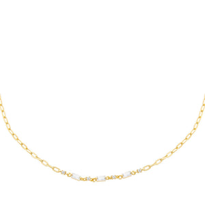 Gold Baguette X Chain Link Choker - Adina Eden's Jewels