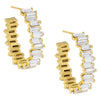 Gold Crystal Baguette Hoop Earring - Adina Eden's Jewels