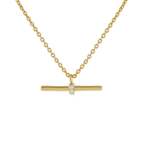 Gold Pavé Bar Necklace - Adina Eden's Jewels