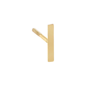 14K Gold / Single Thin Bar Threaded Stud Earring 14K - Adina Eden's Jewels
