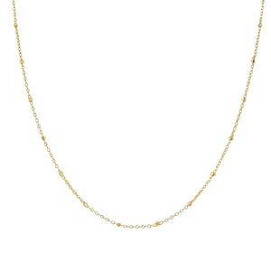 Gold Thin Beaded Chain Necklace - Adina Eden's Jewels