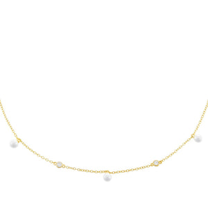 Gold Bezel X Pearl Choker - Adina Eden's Jewels