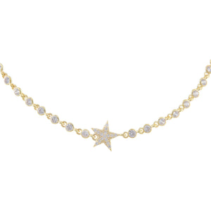 Gold Star Bezel Choker - Adina Eden's Jewels