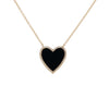 14K Gold Diamond Onyx Heart Necklace 14K - Adina Eden's Jewels
