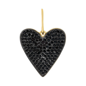 Onyx Pavé Onyx Heart Charm - Adina Eden's Jewels