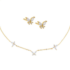 Gold Crystal Butterfly Combo Set - Adina Eden's Jewels