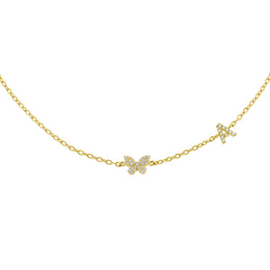 Gold / A Pavé Butterfly Initial Choker - Adina Eden's Jewels
