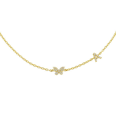Pavé Butterfly Initial Choker | Adina Eden Jewels