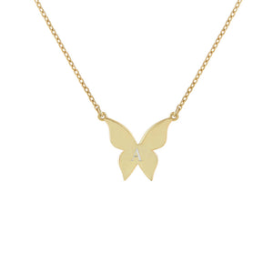 Gold / Engraved Engraved Butterfly Necklace - Adina Eden's Jewels