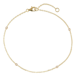 Gold CZ Bezel Anklet - Adina Eden's Jewels