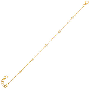 14K Gold Diamond Multi Bezel Bracelet 14K - Adina Eden's Jewels