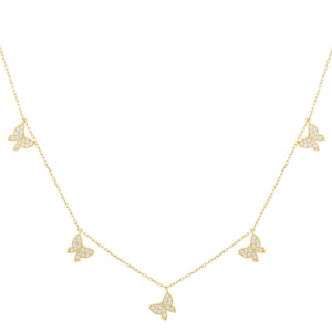 Gold CZ Butterfly Necklace - Adina Eden's Jewels