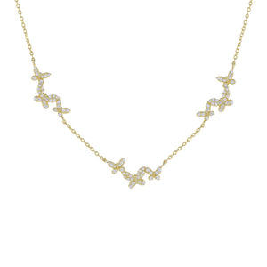 Gold Pavé Butterflies Necklace - Adina Eden's Jewels