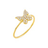 Gold / 6 Pavé Dainty Butterfly Ring - Adina Eden's Jewels