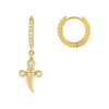 Gold CZ Dagger Huggie Earring - Adina Eden's Jewels