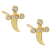 Gold CZ Dagger Stud Earring - Adina Eden's Jewels
