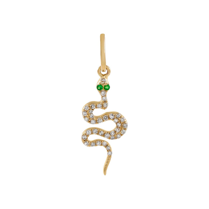 14K Gold Diamond Serpent Charm 14K - Adina Eden's Jewels