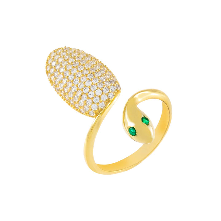 Emerald Green Pavé Snake Ring - Adina Eden's Jewels