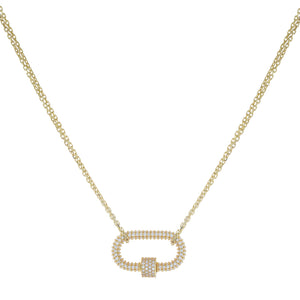 Gold Pavé Omega Toggle Necklace - Adina Eden's Jewels