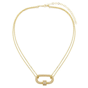  Pavé Omega Toggle Necklace - Adina Eden's Jewels