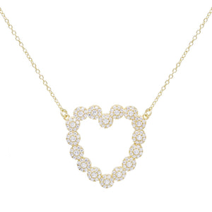 Gold Heart Stone Necklace - Adina Eden's Jewels