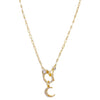 Gold CZ Crescent X Handcuff Necklace - Adina Eden's Jewels