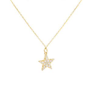 Gold Pavé Star Necklace - Adina Eden's Jewels