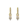 Gold CZ X Opal Cluster Huggie Earring - Adina Eden's Jewels
