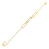 Gold Pavé Safety Pin Oval Link Bracelet - Adina Eden's Jewels