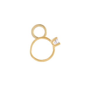 14K Gold Diamond Ring Charm 14K - Adina Eden's Jewels