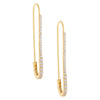  Pavé Thin Safety Pin Drop Earring - Adina Eden's Jewels