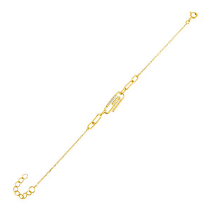Gold CZ Paperclip Link Bracelet - Adina Eden's Jewels
