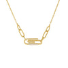 Gold CZ Paperclip Link Necklace - Adina Eden's Jewels