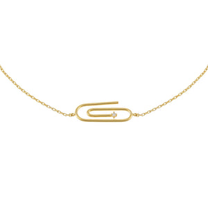 Gold CZ Paperclip Choker - Adina Eden's Jewels