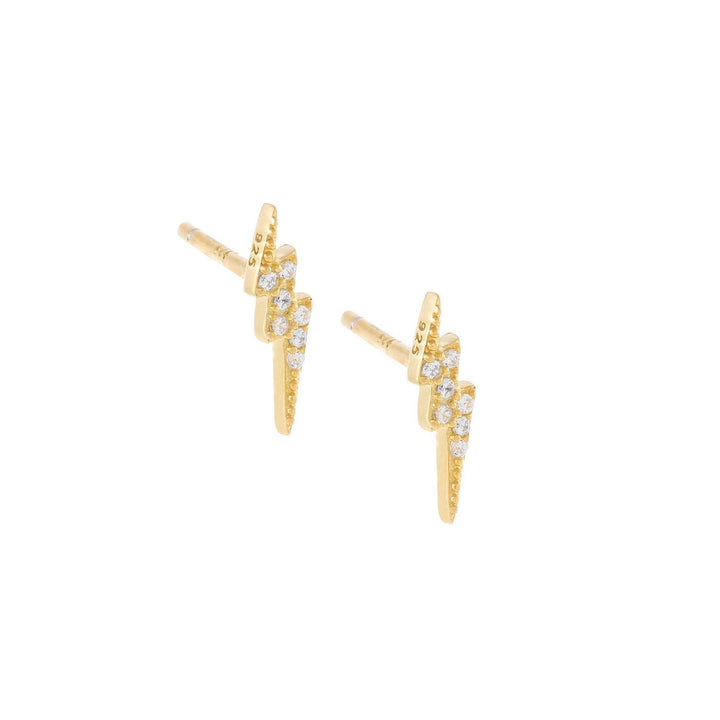 Gold Lightning Stud Earring - Adina Eden's Jewels