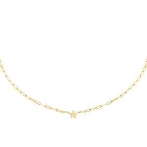 Gold Solid Star Link Choker - Adina Eden's Jewels