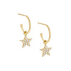 Gold Pavé Star Hoop Earring - Adina Eden's Jewels