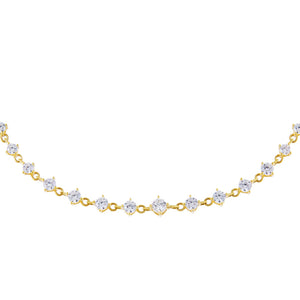 Gold CZ Round Stone Choker - Adina Eden's Jewels