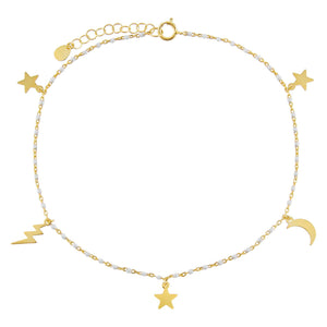  Celestial Enamel Anklet - Adina Eden's Jewels