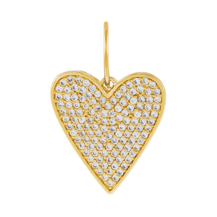 Gold Pavé Heart Charm - Adina Eden's Jewels